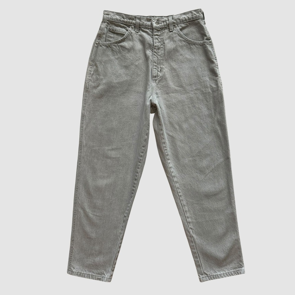 Lands End Vintage High Rise Mom Jeans Gray Tapered USA 8 10 P 90s